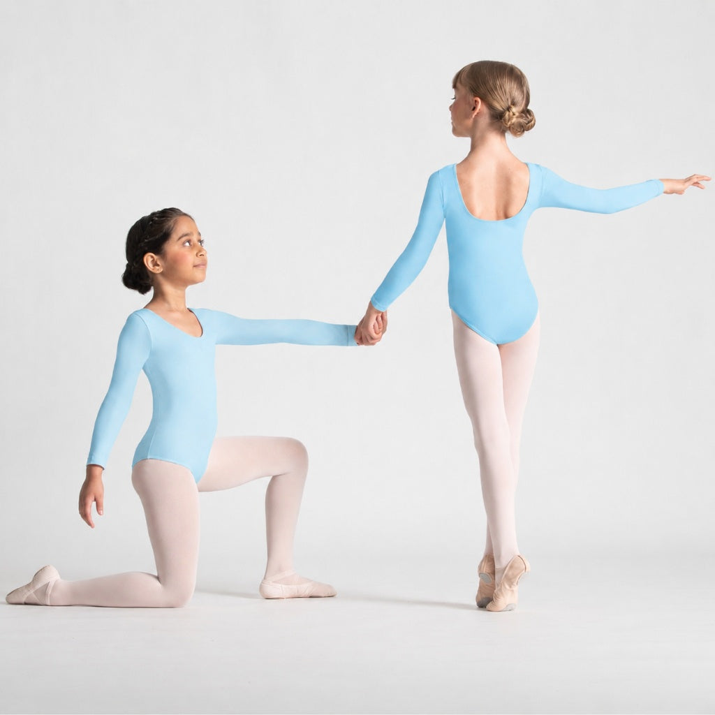 EVELYN Scoop Front Long Sleeve Leotard