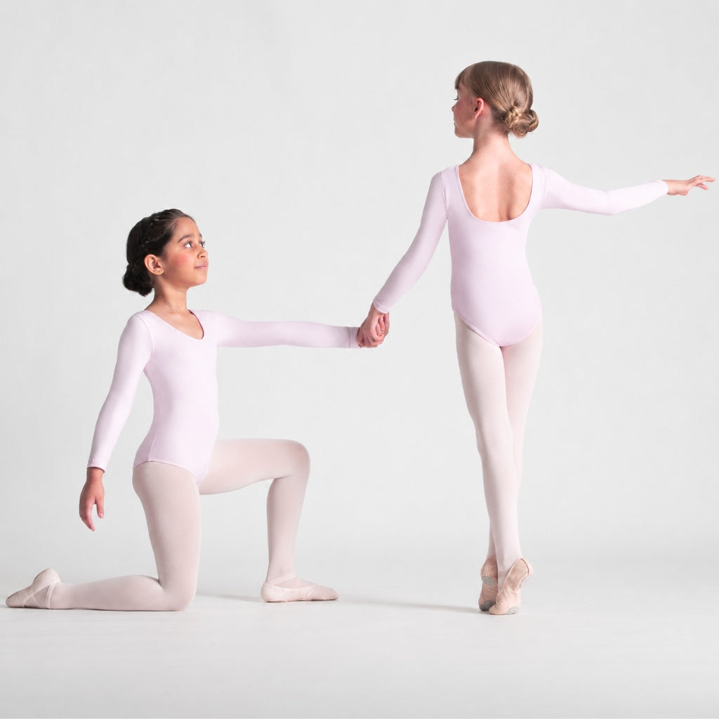 EVELYN Scoop Front Long Sleeve Leotard
