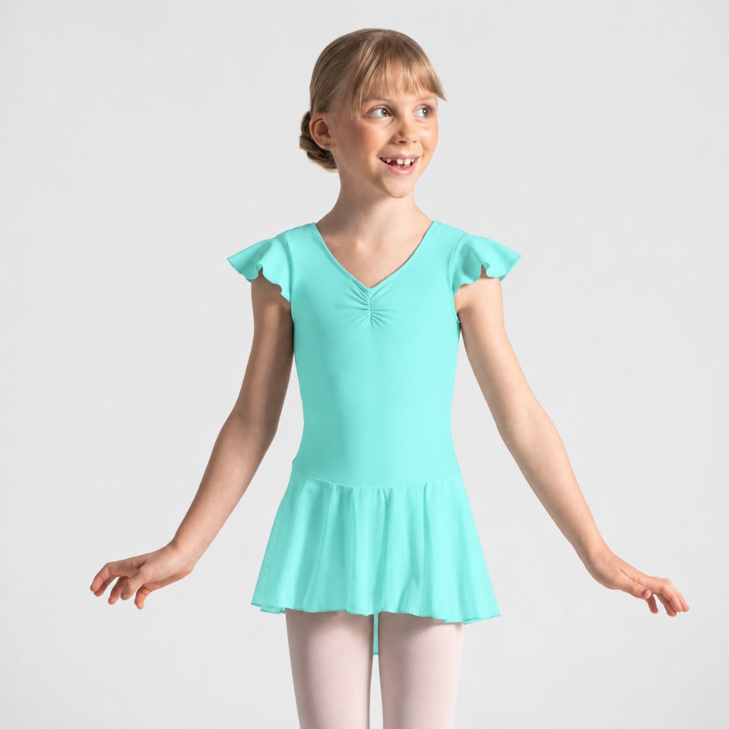 FINI Flutter Sleeve Pinch Front Dress