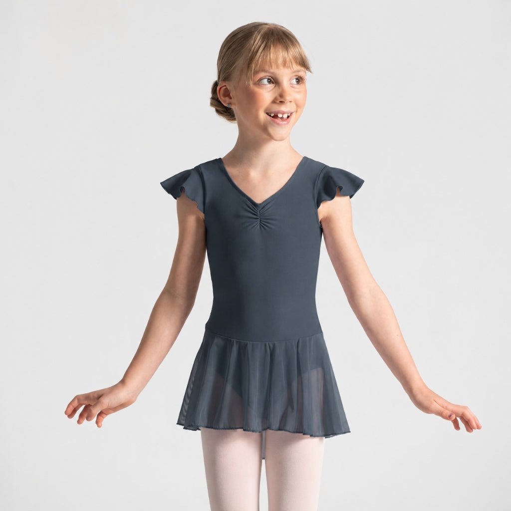 FINI Flutter Sleeve Pinch Front Dress