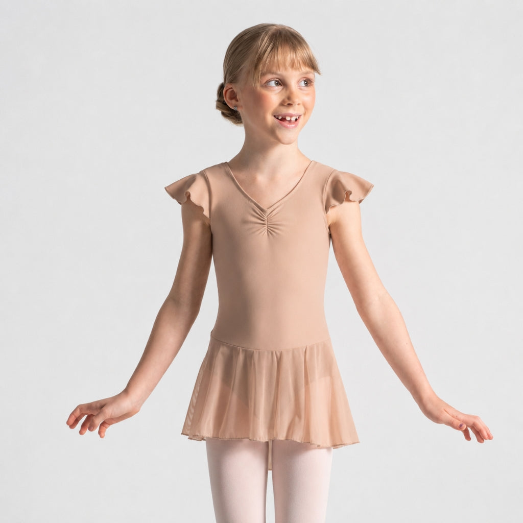 FINI Flutter Sleeve Pinch Front Dress