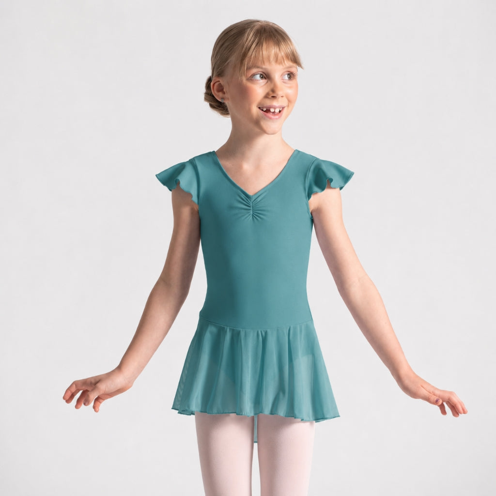 FINI Flutter Sleeve Pinch Front Dress