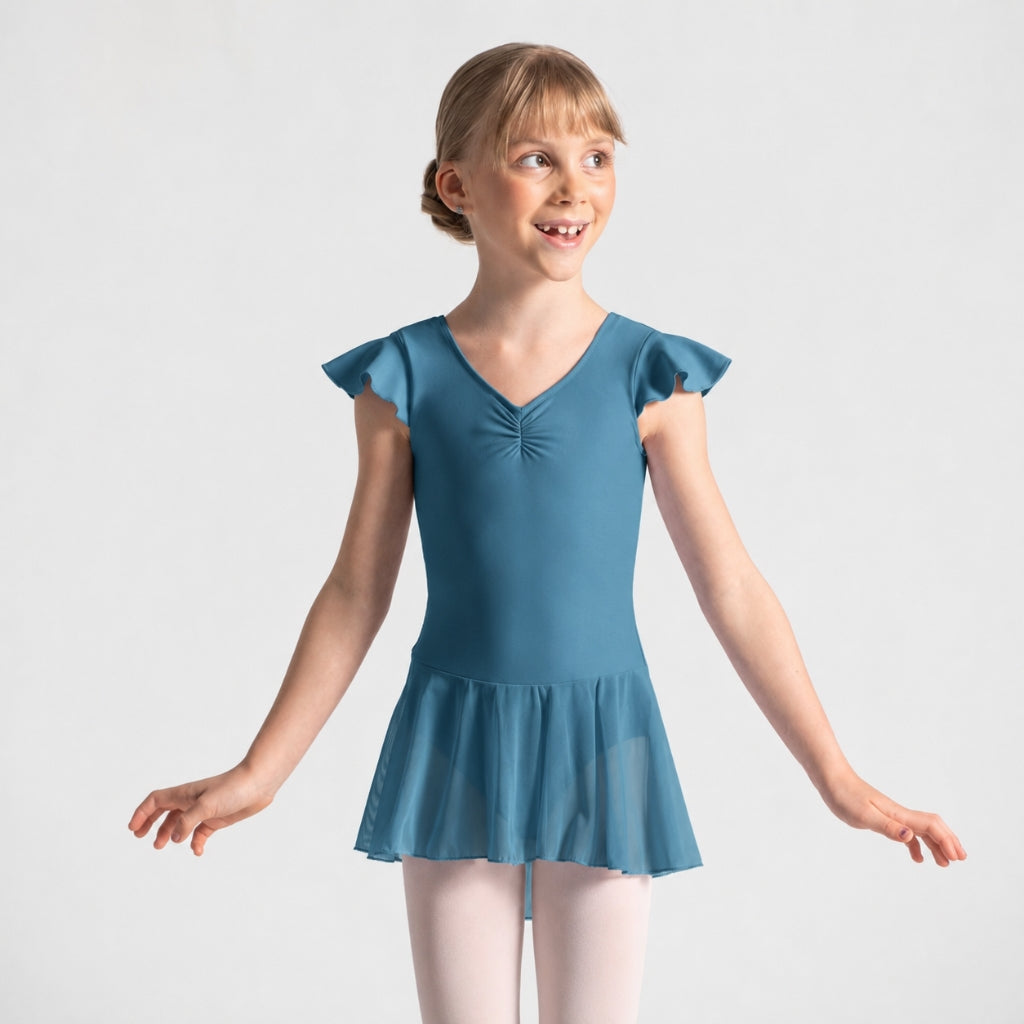 FINI Flutter Sleeve Pinch Front Dress