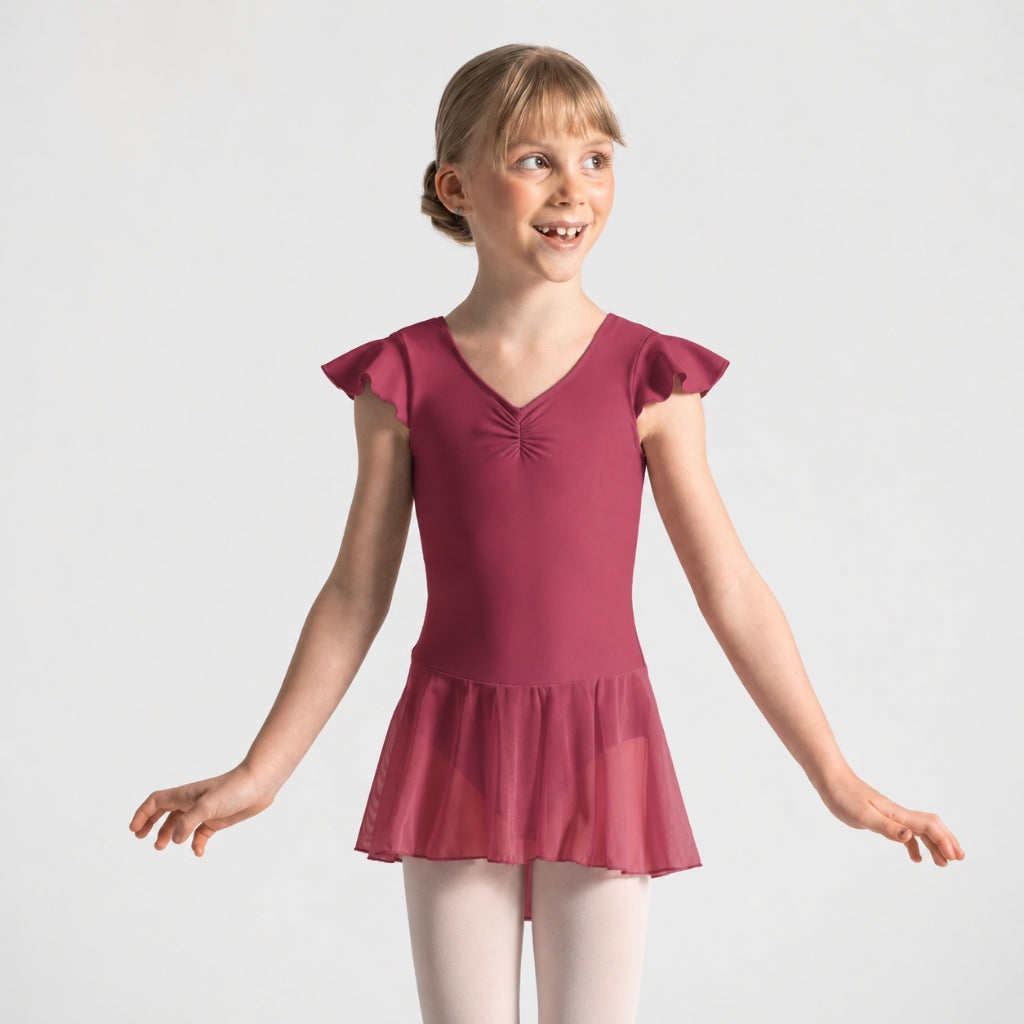 FINI Flutter Sleeve Pinch Front Dress