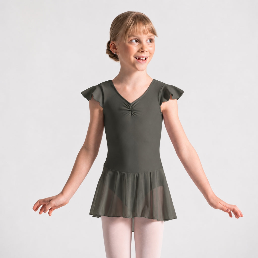 FINI Flutter Sleeve Pinch Front Dress