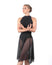 FABIA Asymmetrical Hem 3/4 Length Pull on Skirt with Seam Detailing