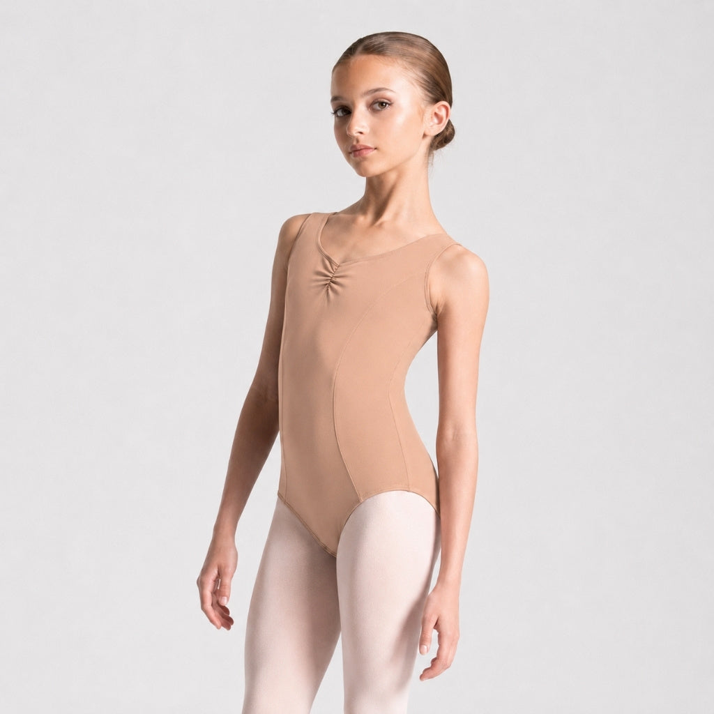 ISLA Adjustable Ruche Princess Seam Tank Leotard