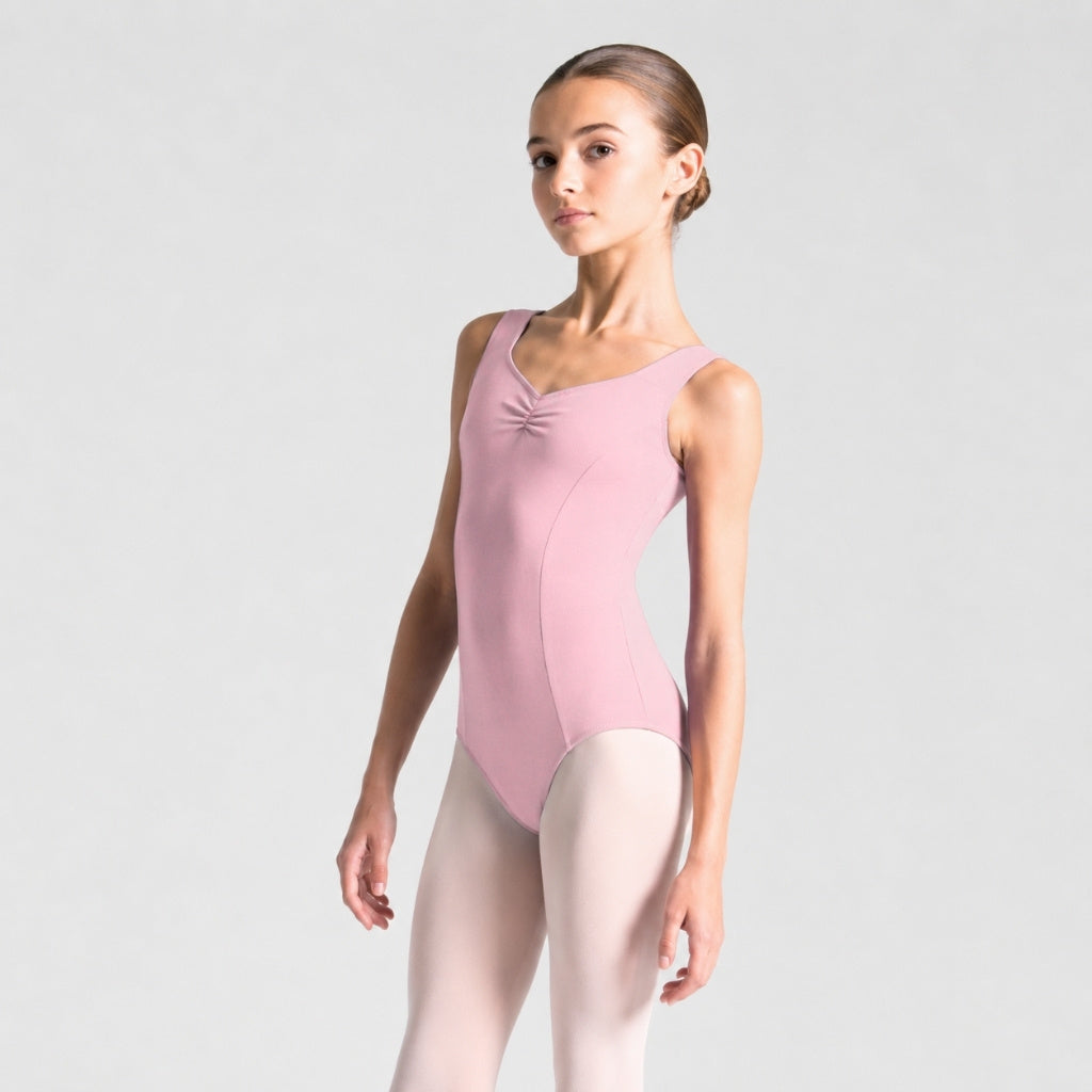 ISLA Adjustable Ruche Princess Seam Tank Leotard