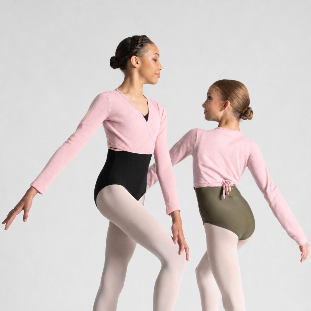 JOIA Cropped Long Sleeve Wrap Top
