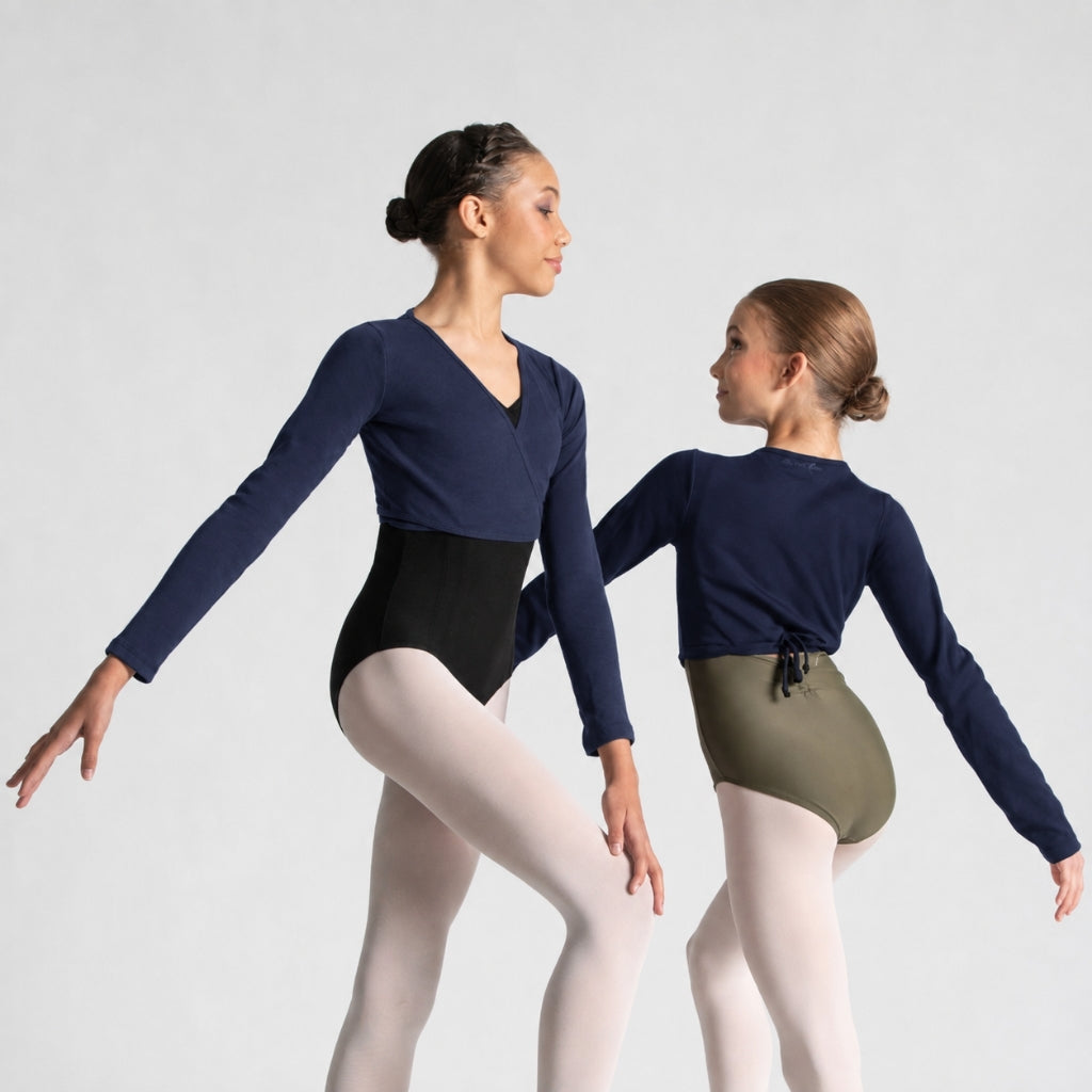 JOIA Cropped Long Sleeve Wrap Top
