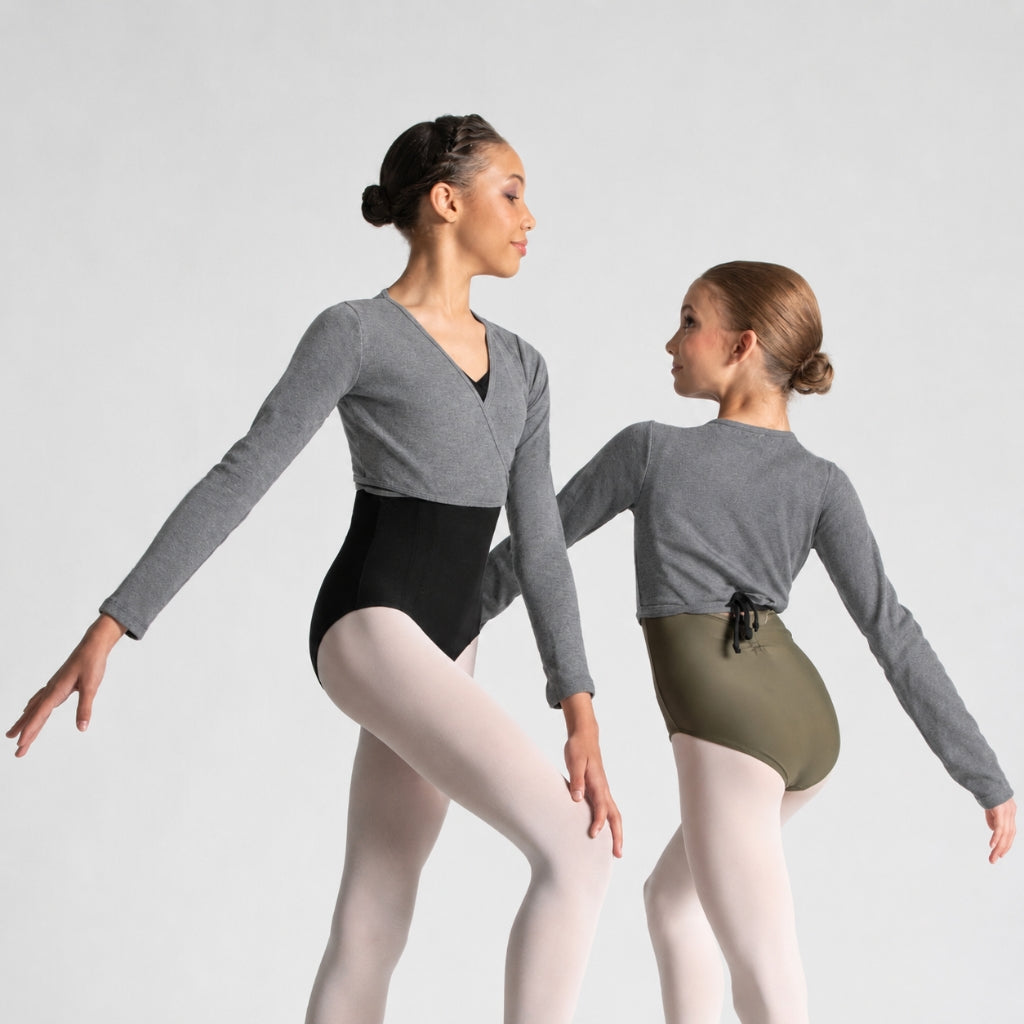 JOIA Cropped Long Sleeve Wrap Top