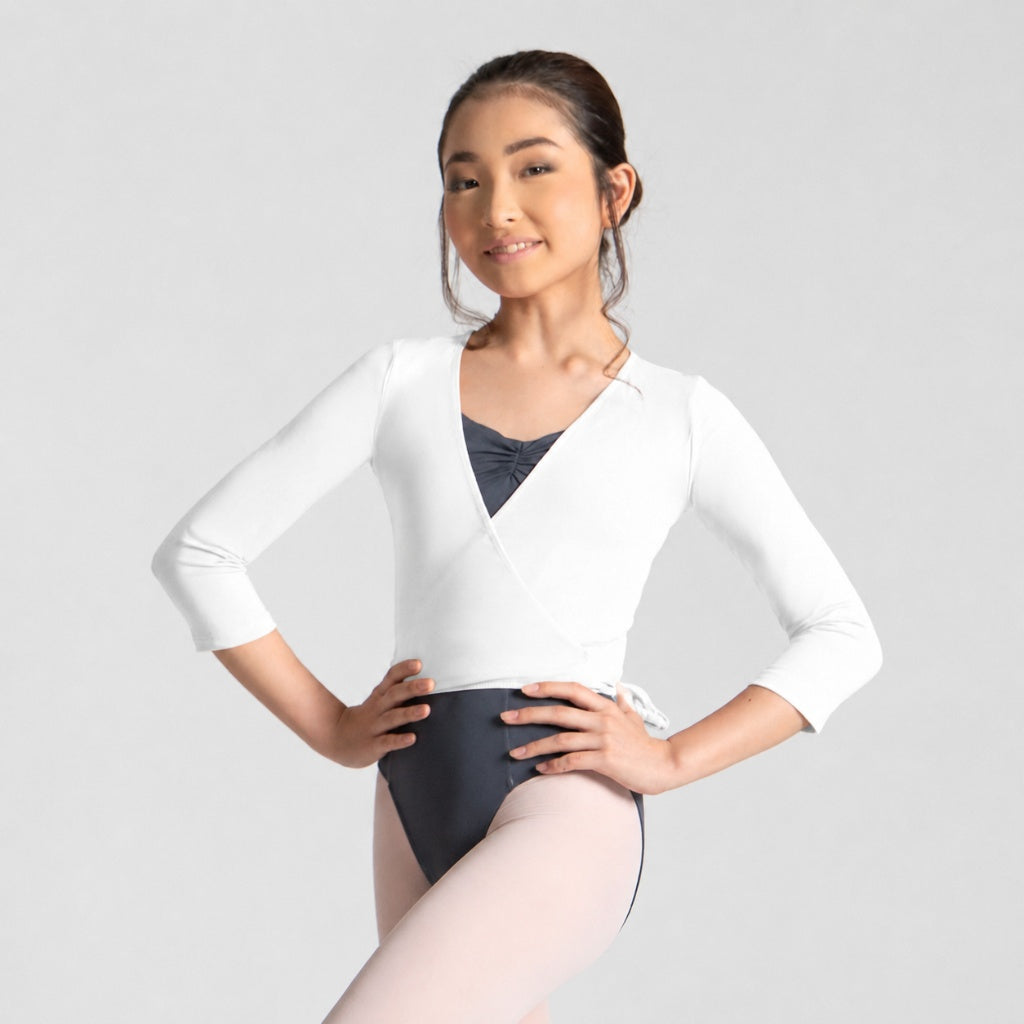 JOSEE 3/4 Sleeve Wrap Top