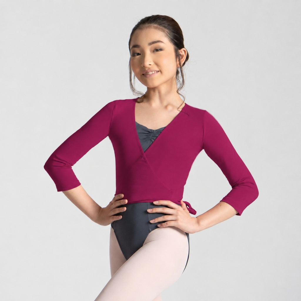 JOSEE 3/4 Sleeve Wrap Top