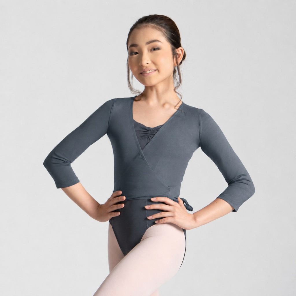 JOSEE 3/4 Sleeve Wrap Top