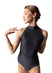 JOURDAIN High Neck Lace Front Panel Open Back Leotard