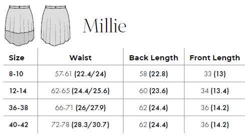 Size Guide Skirts