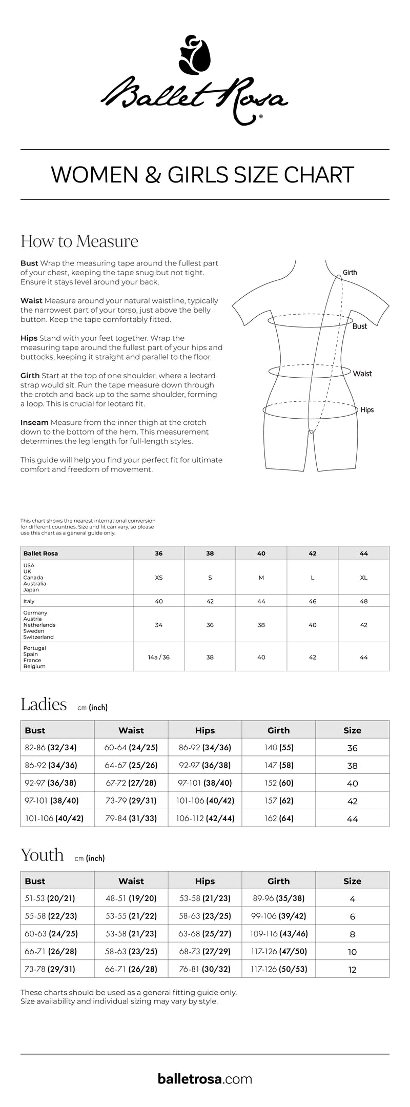 Size Guide Ladies