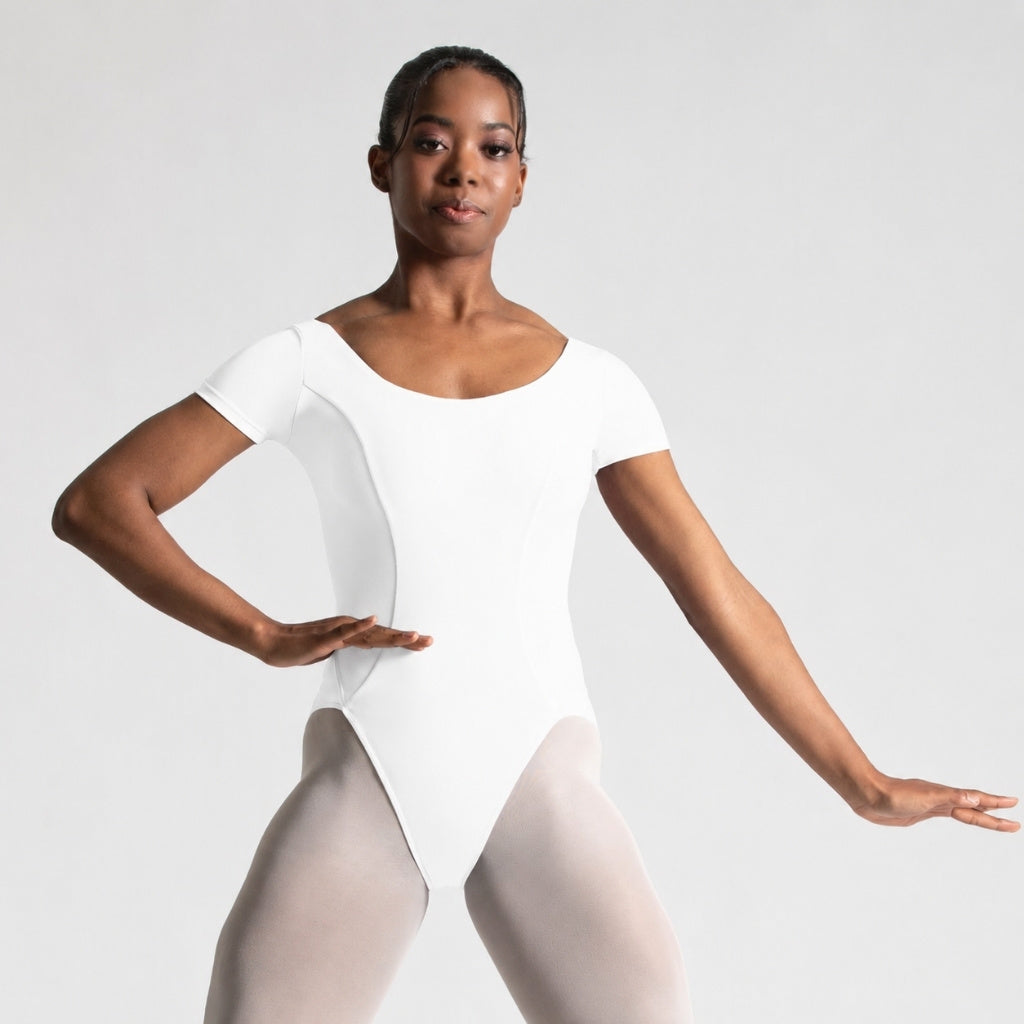 TORI Short Sleeve Princess Seam Leotard