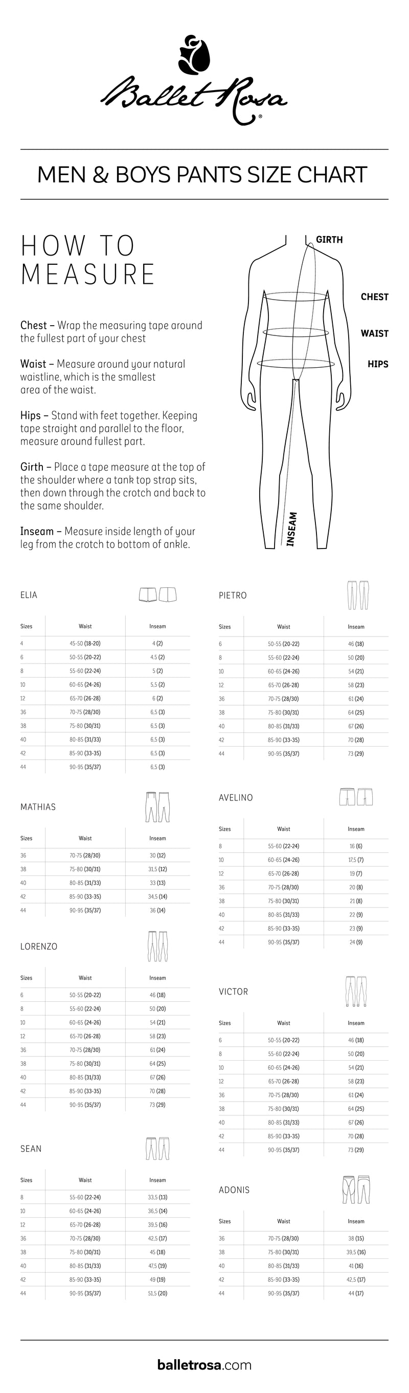 Size Guide Gents