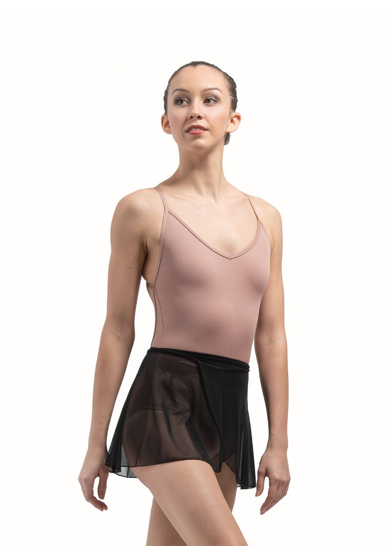 stina / black ribbon wrap skirt / short / dusty pink